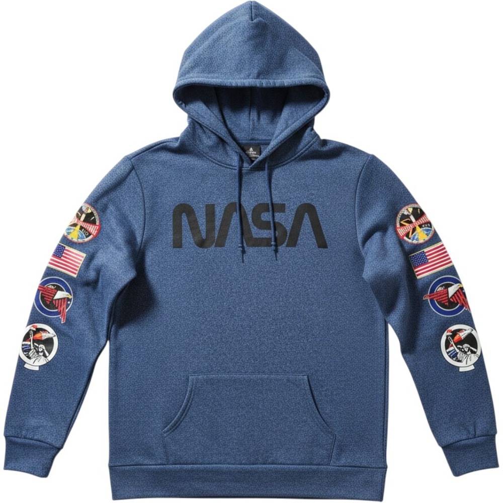 Aldrin Family Foundation NASA Hoodie Blue Space Patch Pullover XXL